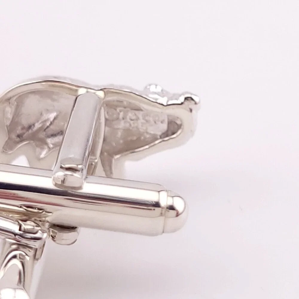 Mint Tiffany & Co. Sterling Silver Bull Bear Wall Street Stock Market Cufflinks